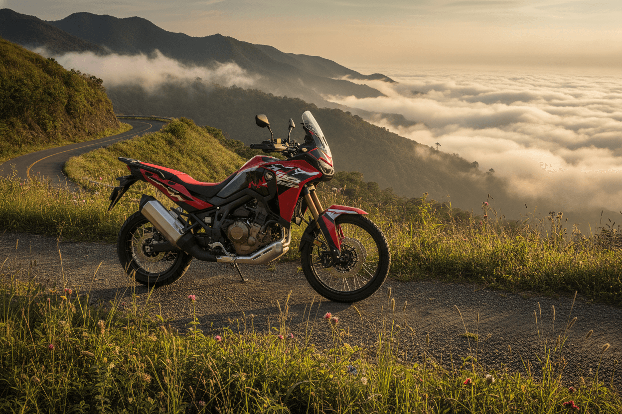 Honda CRF1100 Africa Twin, escena lifestyle (cerro)