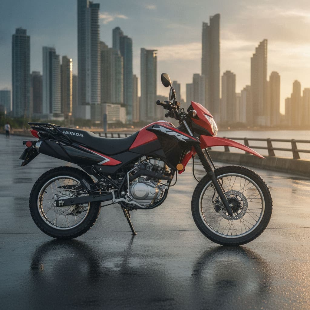 Honda XR150L en una calle de Ciudad de Panamá